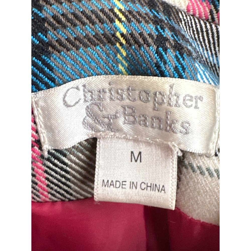 CJ Banks Women Coat Multicolor Plaid Toggle Buttons Lined Spring Jacket Size M - Picture 7 of 12